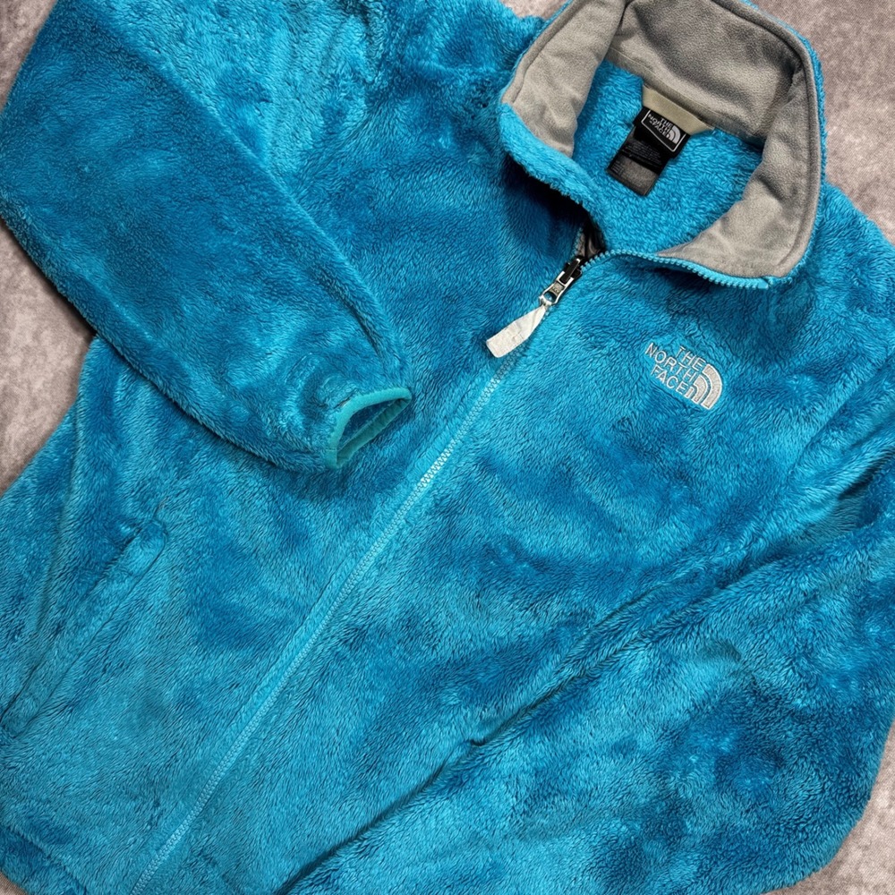 The North Face Osito 2 Fleece Jacket Womens Small Blue Full Zip Soft Silken Top